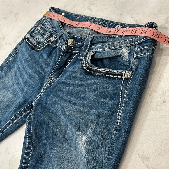 Miss Me Signature Boot Embellished Jeans Distressed Size 28 Women’s - Picture 15 of 16